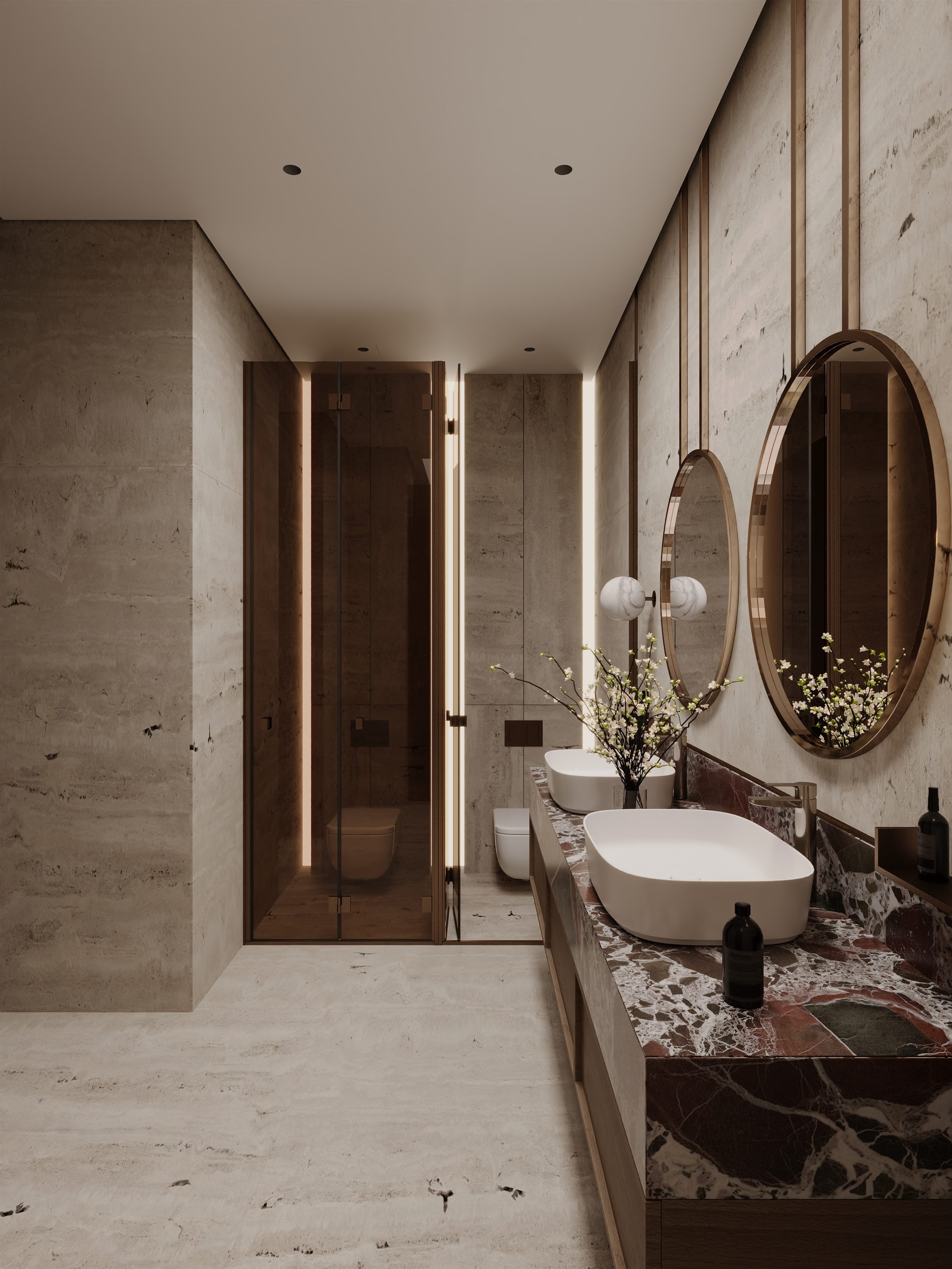 Al-Meqran villa, master bathroom