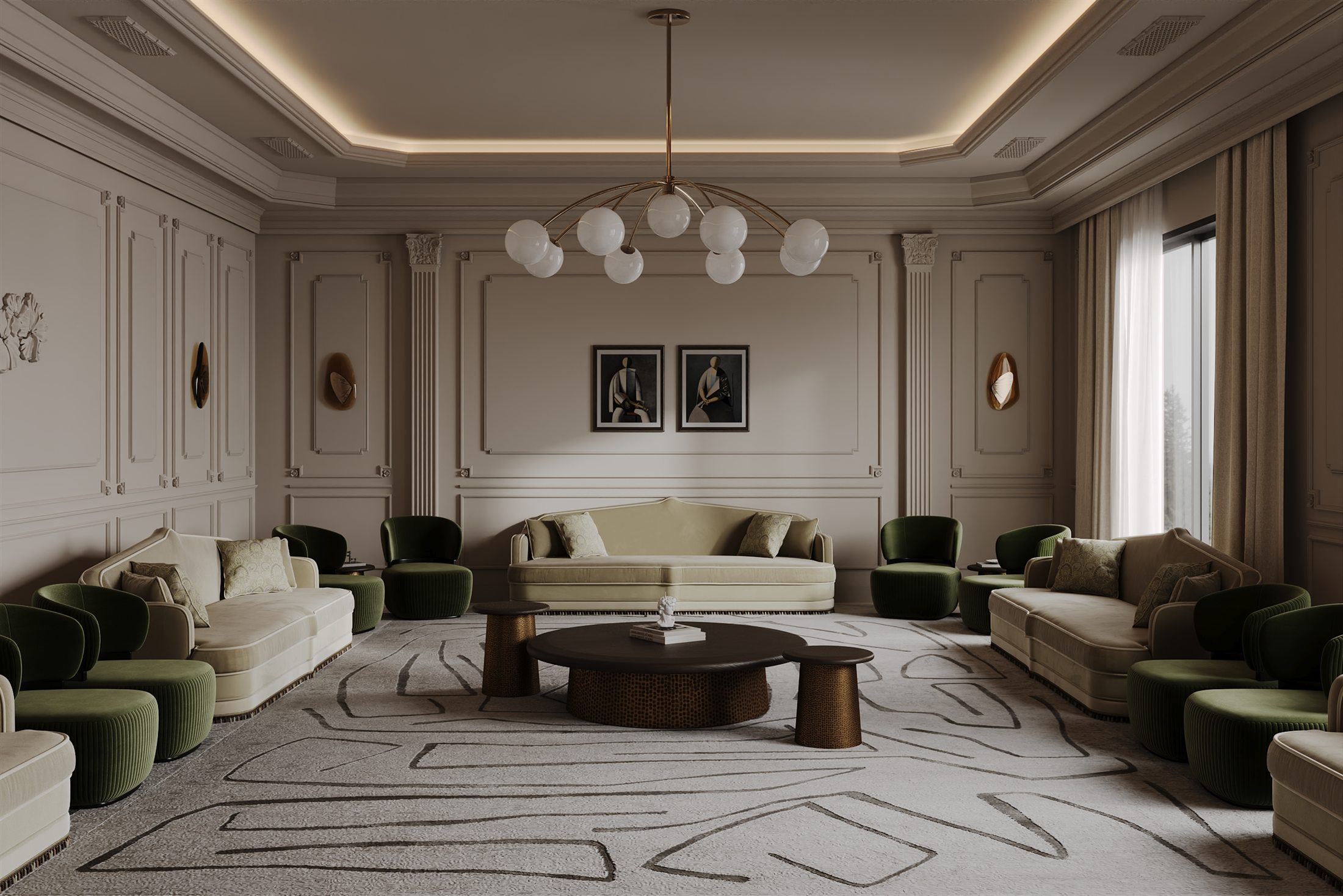 Neoclassic private majlis, Thwini residence
